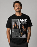 Camiseta Negra Alejandro Sanz 100% Algodón Estampado DTF