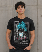 Camiseta Negra Super Saiyan Gogeta Dragon Ball 100% Algodón Estampado DTF