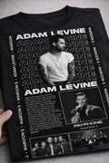 Camiseta Adam Levine Maroon 5 Negra Unisex Pop Rock Algodón