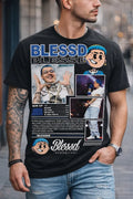 Camiseta Blessd Negra Estampada Ajuste Normal Unisex