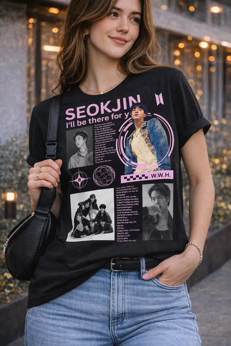 Camiseta Jin Seokjin Bts Negra Unisex Ill Be There Kpop Army
