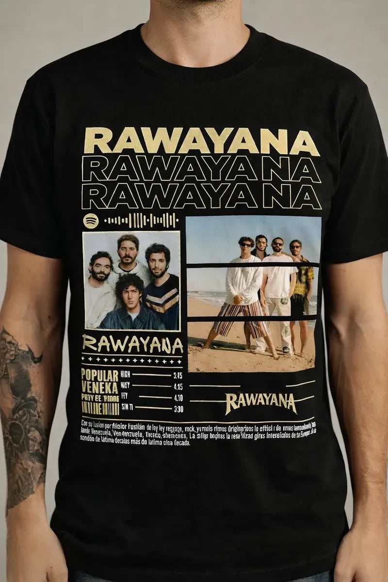 Camiseta Rawayana Negra Unisex Popular Veneka Reggae Rock La