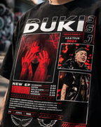 Camiseta Duki Negra Unisex Cuello R A.d.a Tour 2024 Modo Dia