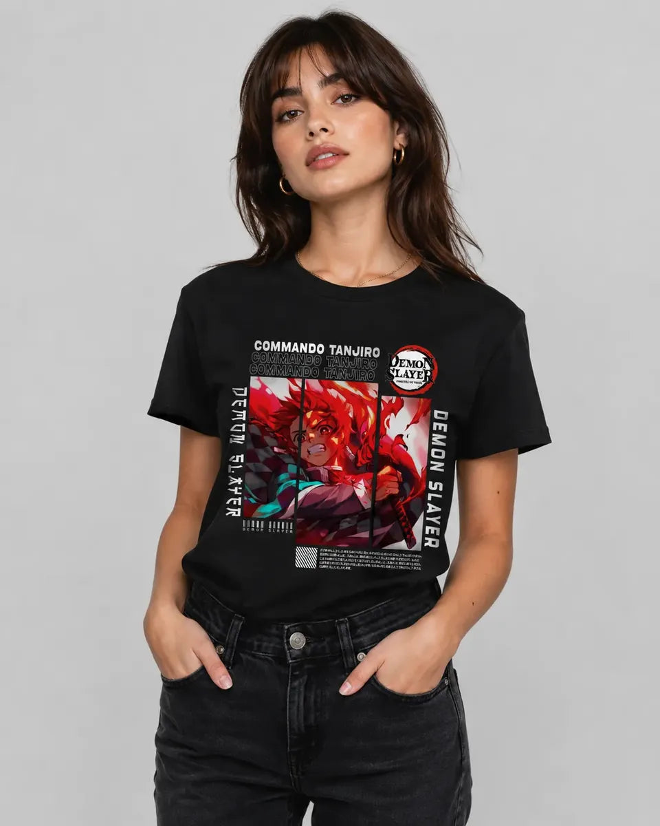 Camiseta Cazador Tanjiro Negra 100% Algodón Unisex