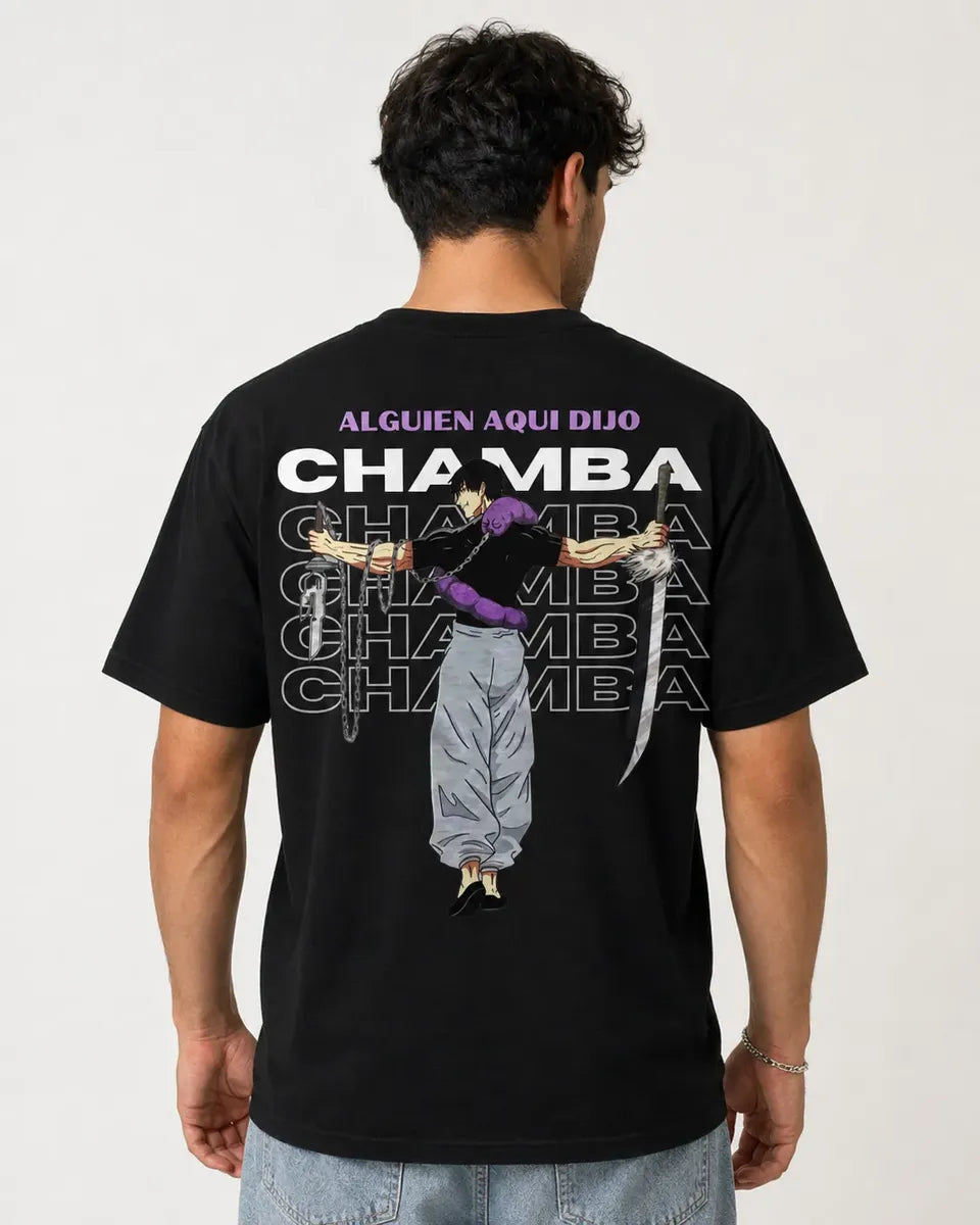 Camiseta Anime Toji Fushiguro Chamba Jujutsu Kaisen Negra
