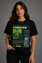 Camiseta Feid Ferxxo Negra Estampada Ajuste Normal