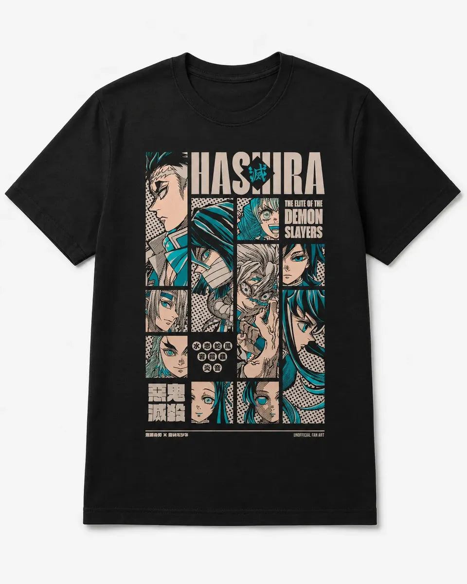 Camiseta Hashira Demon Slayer Negra 100% Algodón I