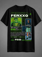 Camiseta Feid Ferxxo Negra Estampada Ajuste Normal