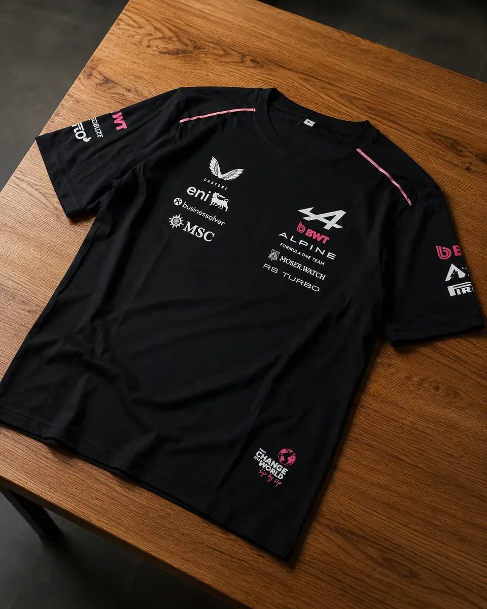 Camiseta Alpine Bwt F1 Team Negra Unisex Sponsors Formula 1