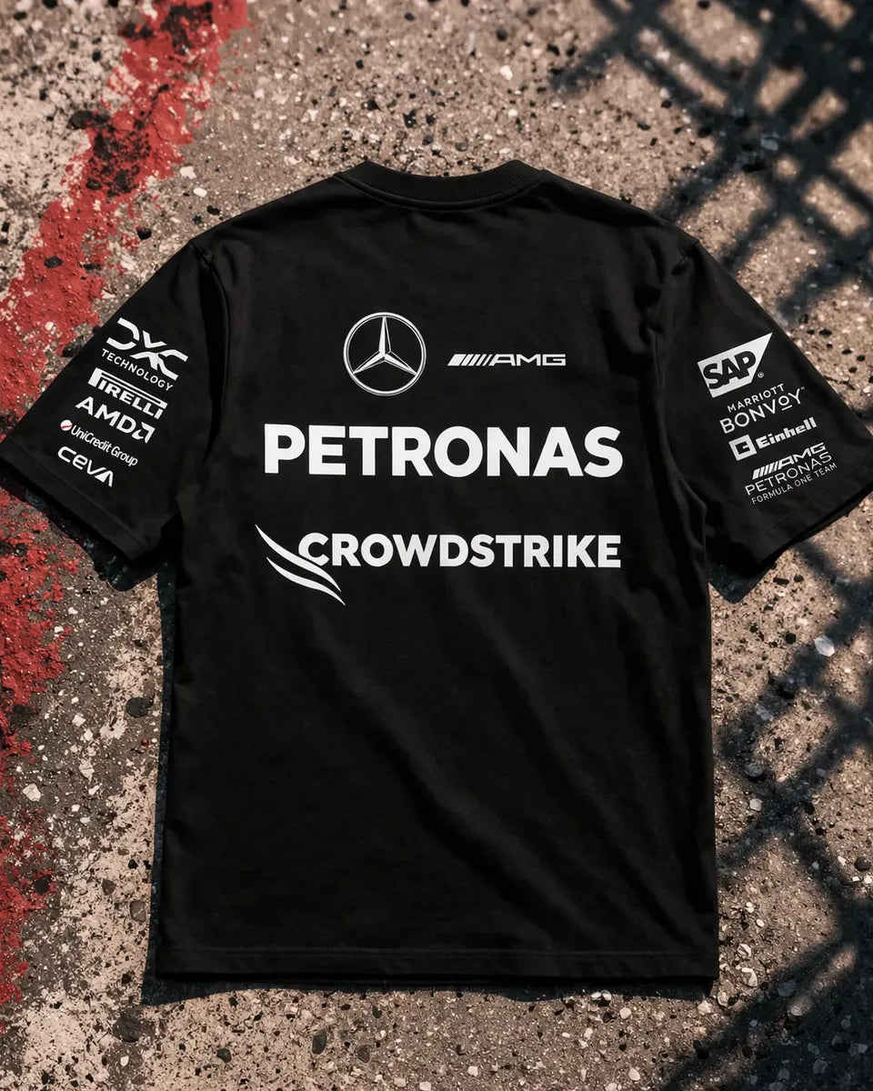 Camiseta Formula 1 Ferrari Mercedes Amg Petronas Negra Unise
