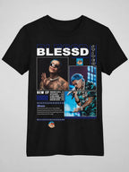 Camiseta Blessd Negra Estampada Ajuste Normal