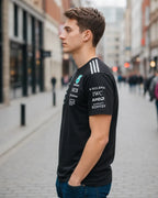 Camiseta Mercedes Amg Petronas Negra Unisex F1 Sponsors