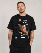 Camiseta Kpop Mujer Negra Estampado Corte Normal