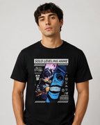 Camiseta Solo Leveling Negra 100% Algodón Corte Normal