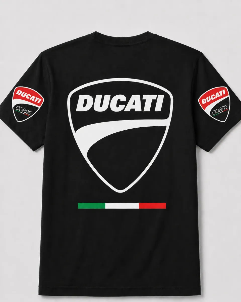 Camiseta Ducati Motera Negra Unisex Algodón