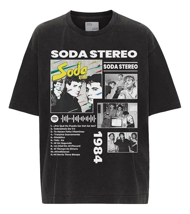 Camiseta Soda Stereo Negra Unisex Album 1984  Rock Español