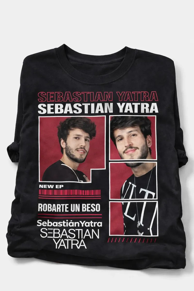 Camiseta Sebastian Yatra Negra Ajuste Normal Unisex