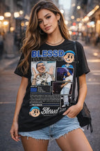 Camiseta Blessd Negra Estampada Ajuste Normal Unisex