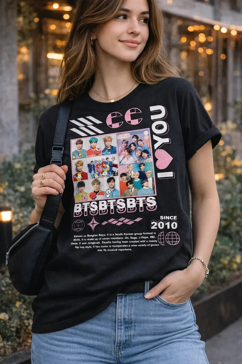 Camiseta Bts Negra Unisex Bangtan Boys Since 2010 Kpop Army