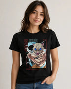 Camiseta Inosuke Negra 100% Algodón Corte Normal