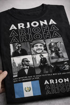 Camiseta Arjona Negra Unisex Collage Pop Latino Algodón