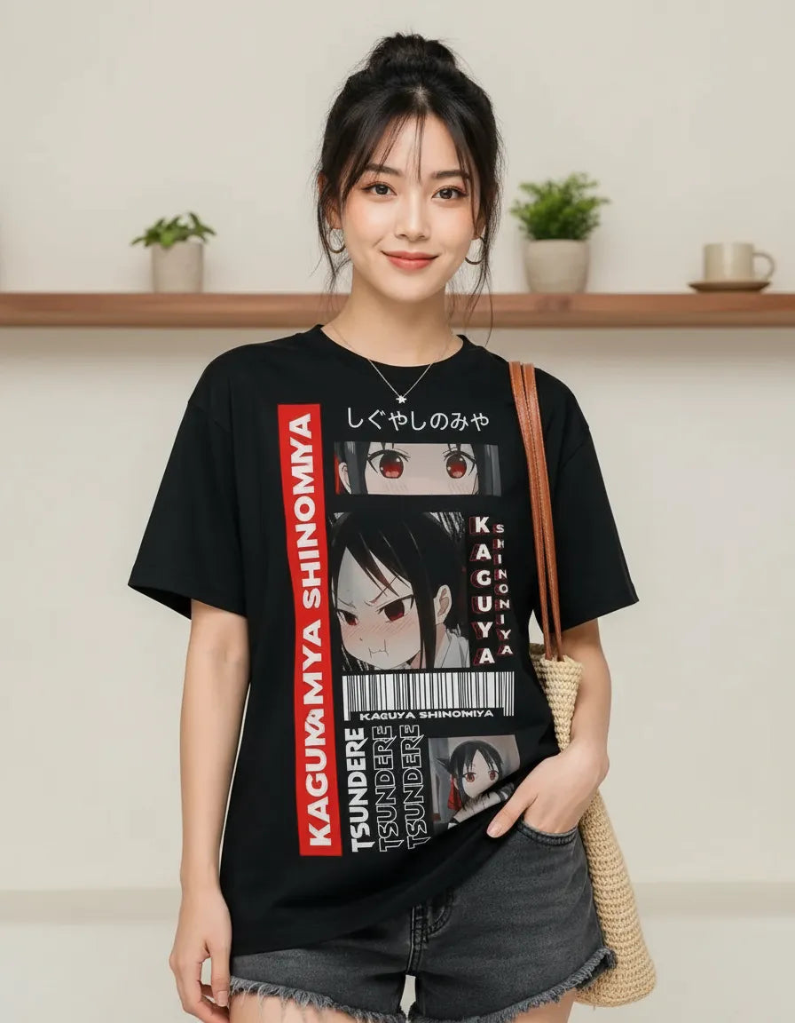 Camiseta Kaguya Negra Unisex Anime Love Is War