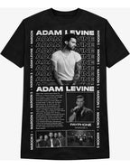 Camiseta Adam Levine Maroon 5 Negra Unisex Pop Rock Algodón