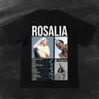 Camiseta Rosalia Negra Unisex Lux Tracklist Algodón Fanatico