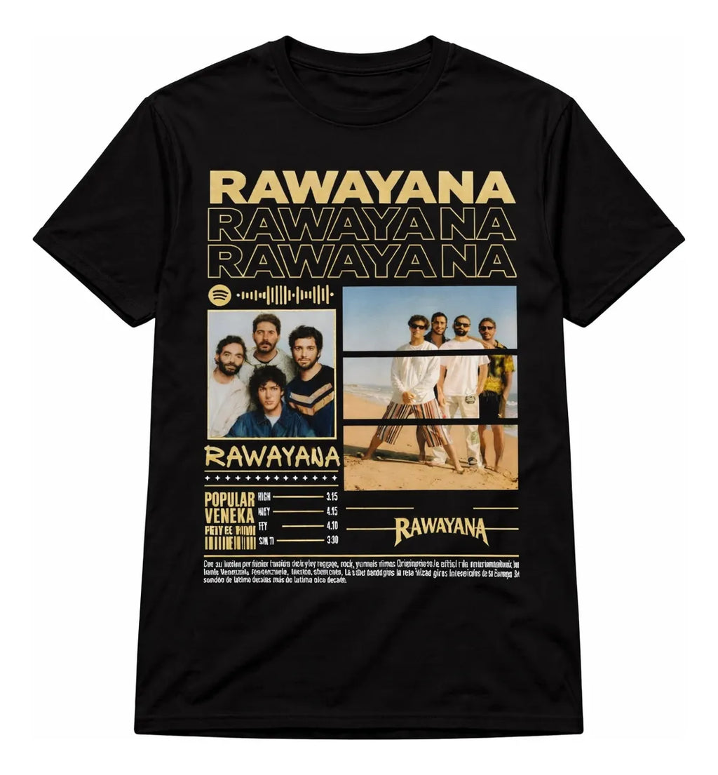Camiseta Rawayana Negra Unisex Popular Veneka Reggae Rock La