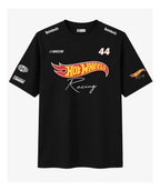 Camiseta Hot Wheels Racing Oversize Negra Unisex Nascar