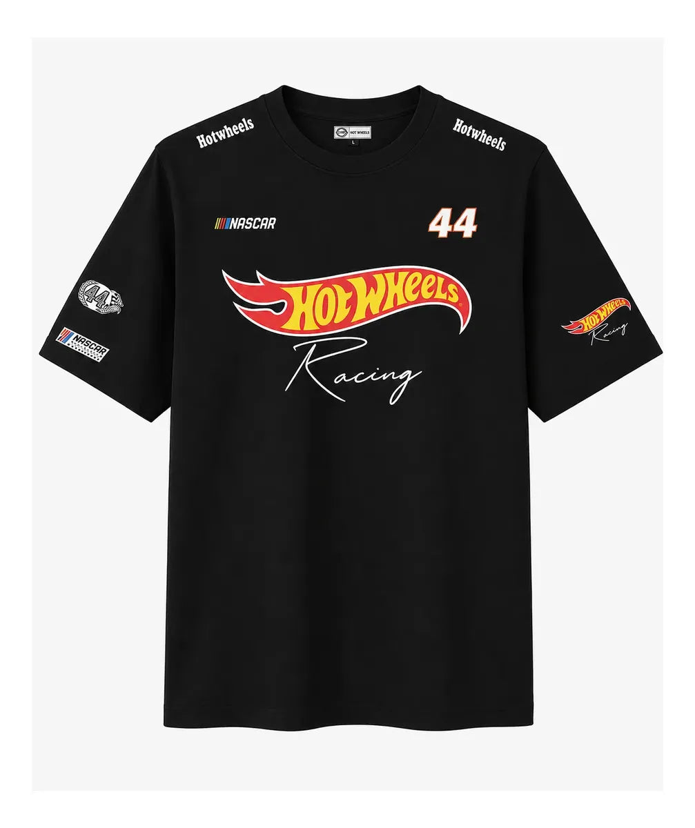Camiseta Hot Wheels Racing Oversize Negra Unisex Nascar