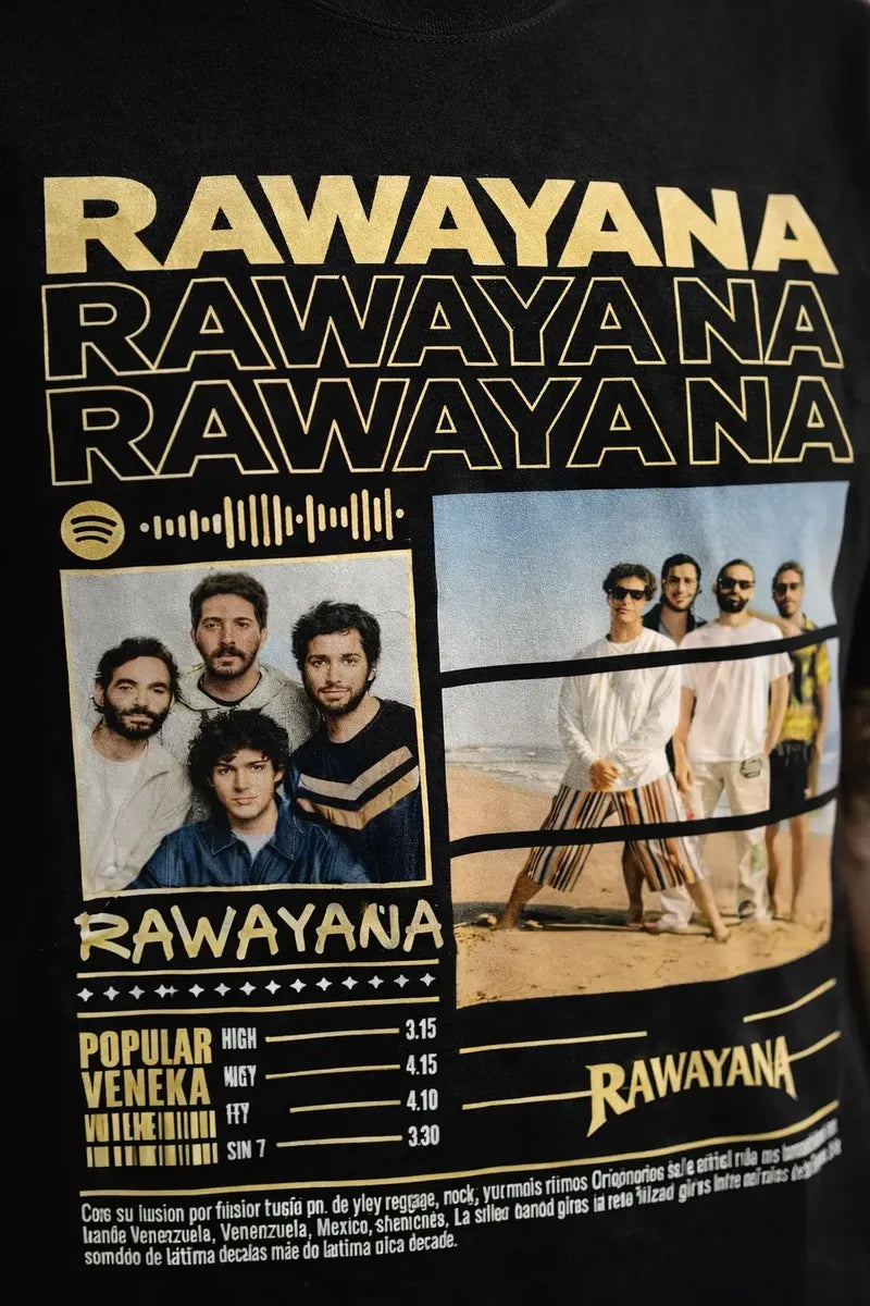 Camiseta Rawayana Negra Unisex Popular Veneka Reggae Rock La