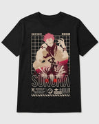 Camiseta Anime Sukuna Negra 100% Algodón Unisex
