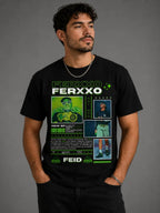 Camiseta Feid Ferxxo Negra Estampada Ajuste Normal