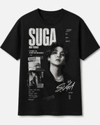 Camiseta Kpop Mujer Negra Estampado Iiii Corte Normal