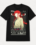 Camiseta Makima Devil Hunter Chainsaw Negra Algodón
