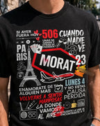 Camiseta Morat Negra Unisex Canciones Letras Pop Latino Algo