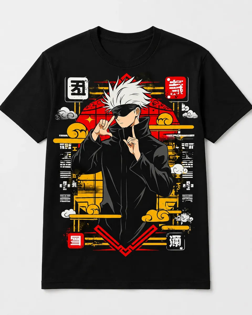 Camiseta Anime Gojo Satoru Jujutsu Kaisen Estilo Japones