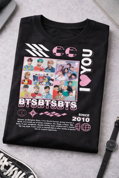 Camiseta Bts Negra Unisex Bangtan Boys Since 2010 Kpop Army