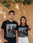 Camiseta Alejandro Sanz Negra Unisex 2025 Algodón