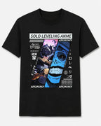 Camiseta Solo Leveling Negra 100% Algodón Corte Normal