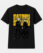 Camiseta Anime Gojo Geto Negra 100% Algodón Unisex