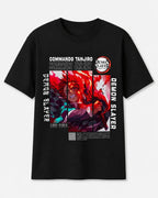Camiseta Tanjiro Demon Slayer Negra 100% Algodón