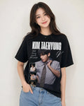 Camiseta Negra Kpop Idol Coreano Corte Normal