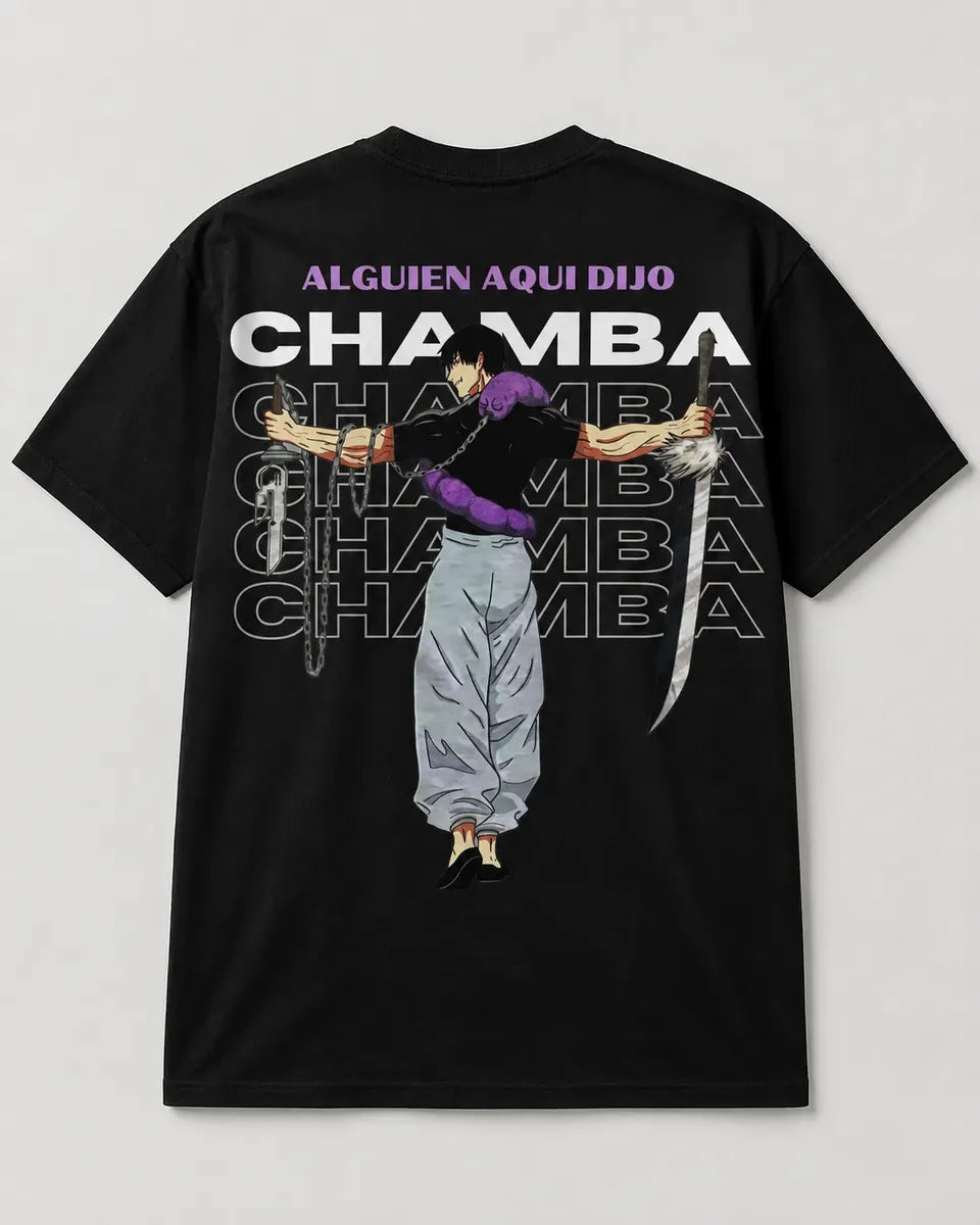 Camiseta Anime Toji Fushiguro Chamba Jujutsu Kaisen Negra