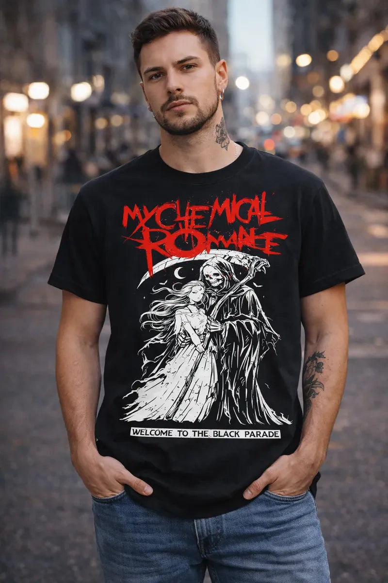Camiseta My Chemical Romance Negra Ajuste Normal