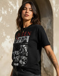 Camiseta Queen Negra Unisex Rock Vintage Algodón