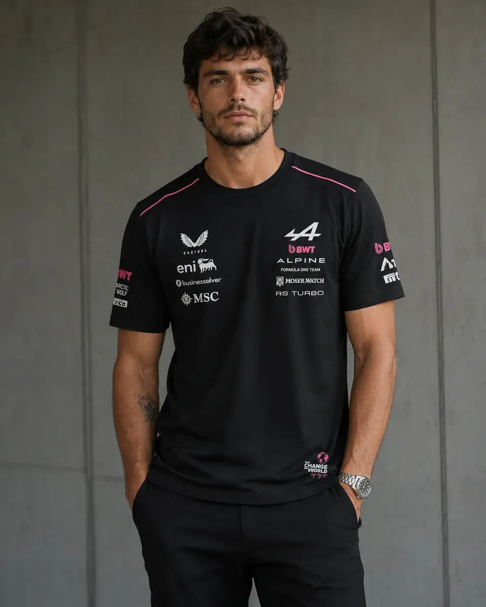 Camiseta Alpine Bwt F1 Team Negra Unisex Sponsors Formula 1