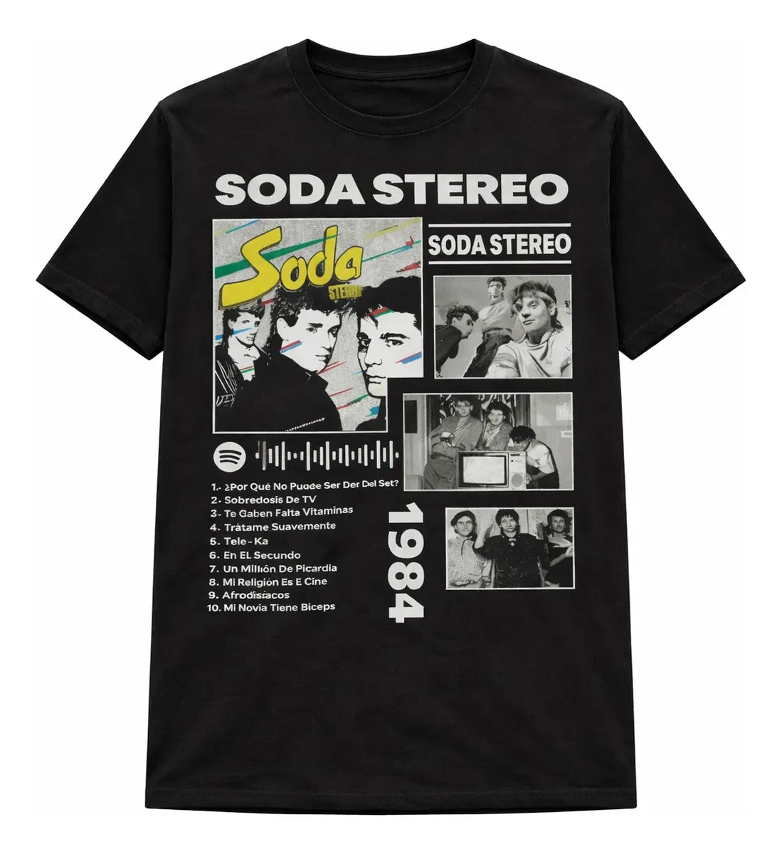 Camiseta Soda Stereo Negra Unisex Album 1984  Rock Español