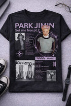 Camiseta Jimin Bts Negra Unisex Set Me Free Mochi Kpop Army